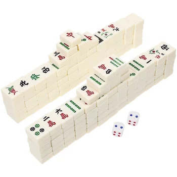 1 Nastavte Opakovane Zábavná hra Mahjong Nastaviť Mahjong Hra Majong Tabuľka nastavenia Čínsky Mahjong Set pre Domáce Dekoráciu Priateľmi