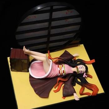 17 cm Kawaii Cherry Obrazovke Kamado Nezuko Anime Akcie Obrázok PVC Model Hračky Roztomilý Démon Vrah Sexy Bábiky Izba Dekor Darček pre Chlapcov Obrázok 2