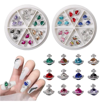 1Box Zirkón Zliatiny Planéty Nechtov Charms Diamanty Luxusné Lesklé Kamienky na Nechty Umenie Časti Mix Crystal Dekorácie Nechtov Dodávky