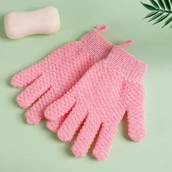 1Pair Užitočné Exfoliačný rukavice bez Prstov Háčik Dizajn Farbou Sprcha Rukavice pre Dospelých osuška Artefakt
