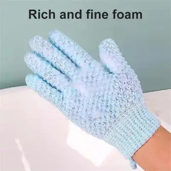 1Pair Užitočné Exfoliačný rukavice bez Prstov Háčik Dizajn Farbou Sprcha Rukavice pre Dospelých osuška Artefakt Obrázok 2