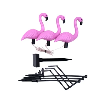 1pc 1 presuňte 3 LED Solárne Kosačky na Svetlo Záhradné Osvetlenie Vonkajšie Nepremokavé Zem Pozornosti Flamingo Vzor Biele Svetlo