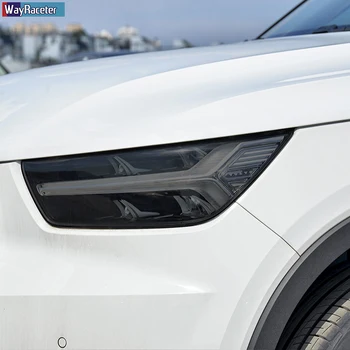 2 Ks Auto Svetlometu Ochranný Film Ochrany samoliečby Transparentné Čierna TPU Nálepka Pre Volvo XC40 2019 2020 Príslušenstvo