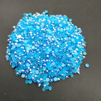 2 mm 3 mm 4 mm 5 mm 6 mm Veľkoobchod Jelly Blue AB Crystal Drahokamu Väčšinu Živice Flatback Kamene Non Hot Fix Kamienkami Nášivka Obrázok 2