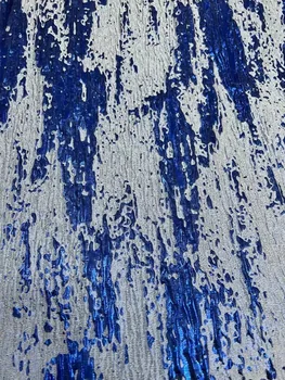 2022 Kráľovská Modrá Afriky Žakárové Brocade Čipky Textílie Pre Večerné francúzsky Swiss Voile Čipky Textílie Pre Nigéria Party Šaty KHD22224 Obrázok 2