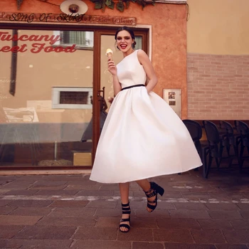 2022 Čaj-Dĺžka Ženy, Svadobné Šaty Ples Eleganciu Narodeniny Biele Sukne Slávnostné Party Šaty Vestidos Elegantes Para Mujer