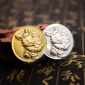 2023 Rok Králik Pamätné Mince Čínskeho Zverokruhu Suvenír Výzvou Mince Lunárny Kalendár Zbierku Umeleckých Remesiel Darček Obrázok 2