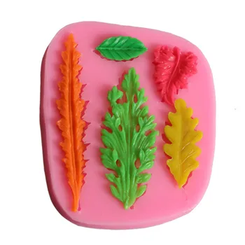 3D Jedlo-Silikónu Formy Leaf Tvary Torte Čokoláda, Cukrovinky, Jello Silikónové Zdobenie Formy Nástroje Darček Obrázok 2
