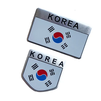3D Kovov Kórea Vlajka štátna Vlajka Odznak Auto Prednej Mriežky Znak Nálepky Závodné Športové Obtlačok na Hyundai Kia Renault