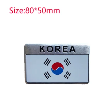 3D Kovov Kórea Vlajka štátna Vlajka Odznak Auto Prednej Mriežky Znak Nálepky Závodné Športové Obtlačok na Hyundai Kia Renault Obrázok 2
