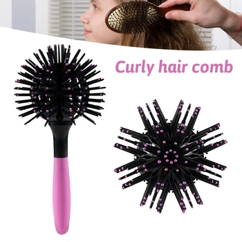 3D Okrúhle Kefy na Vlasy Hrebeňom Salon tvoria 360 Stupeň Loptu Styling Nástroje Mágie Detangling Hairbrush Tepelne Odolné Vlasy Hrebeňa