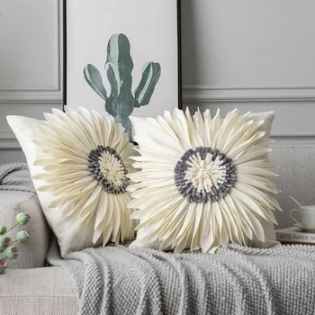 3ks 45x45cm holandský velvet kvet Vankúš rukáv,svetlo luxusné vietor chryzantéma slnečnice posteli obliečka na vankúš,prestieranie