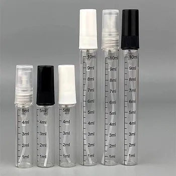 500pcs 5ml 10 ml Naplniteľné Spreji Prenosné Sklo Parfum Fľašu Rozprašovač Kontajner Ženy Parfum Čerpadla Cestovná Fľaša