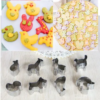 8 ks/set Roztomilé zviera Biscuit formy DIY Cookie Frézy Fondant Cake Zdobenie Nástroje Obrázok 2