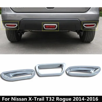 ABS Chrome Zadné Hmlové Svetlo Lampy Chránič Nálepky Dekorácie Kryt Výbava 3KS Na Nissan X-Trail X Trail T32 Rogue 2014 2015 2016