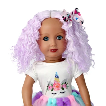 Aidolla 18-palcové American Doll Parochňu Krátke Kučeravé Vlasy Gradient Farieb, Vysoká Teplota, Bábiky, Príslušenstvo Pre Bábiky DIY Dievča, Darček