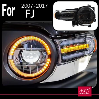 AKD Model Auta, čelová Lampa pre Toyota FJ Cruiser Svetlomety 2007-2014 FJ150 LED Reflektor Projektor Objektív DRL Auto Príslušenstvo Obrázok 2