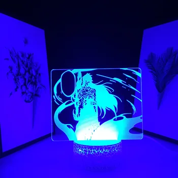 Anime Bleach Ichigo Kurosaki 3D Lampy, Spálňa Decor Nočného Cool Darček k Narodeninám Bleach Akryl LED Nočné Svetlo
