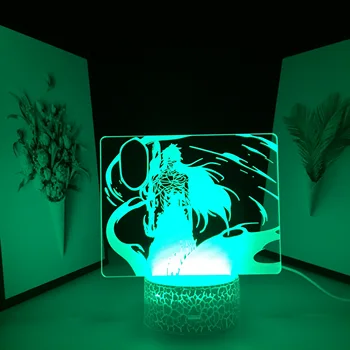 Anime Bleach Ichigo Kurosaki 3D Lampy, Spálňa Decor Nočného Cool Darček k Narodeninám Bleach Akryl LED Nočné Svetlo Obrázok 2