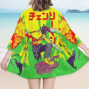 Anime Pílou Muž Pochita Denji Cosplay Kostým Unisex Kimono Kabát Jednotné Topy Haori Tričko Animácie Periférnych zariadení Oblečenie 4XL