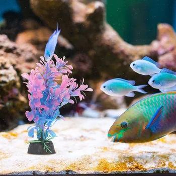 Aquariumplanttank Artificialaquatic Dekorácie Podvodné Ornament Falošné Freshwaterdecoration Realistické Kvet Umelé Riasy Obrázok 2