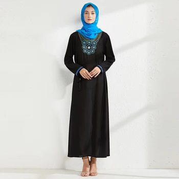 Arabské vyšívanie korálkami plus veľkosť Moslimských žien dlhá sukňa abaya kostým islamskej ramadánu modlitby dlhé sukne kaftan dlhé sukne