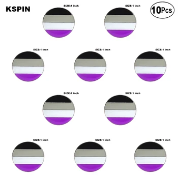Asexual Pride Klopě Pin Vlajka odznak Brošňa Kolíky Odznaky 10Pcs Veľa