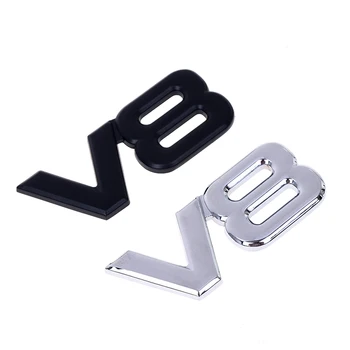 Auto Kovové Zliatiny 3D V8 Logo Odznak Odtlačkový Chrom Bočné Krídlo Znak Nálepky, Auto