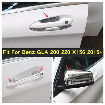 Auto Styling Dverí Rukoväť + Doorknob Misy / Spätné Zrkadlo Shell Kryt Výbava vhodné Pre Mercedes-Benz GLA 200 220 X156 2015 - 2017