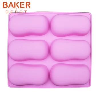 BAKER DEPA Silikónové Formy na Tortu pečivo Pečenie oválne mydlo, Takže Nástroj ľadu, pečenie chleba forma 6 otvor ručne vyrábané mydlo plesne