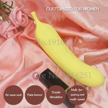 Banán tvar vagíny sania vibrátor G-spot stimulácia klitorisu bulík sexuálne hračky pre ženy mačička bradavky dildo fajčenie dospelých, hračky Obrázok 2