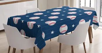 Baseball Vzory na Vertikálne Pruhovaný Pozadí Hviezd Umeleckého Dizajnu, Jedáleň, Kuchyňa Obdĺžnikový Stôl Kryt