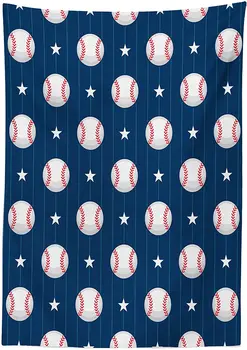 Baseball Vzory na Vertikálne Pruhovaný Pozadí Hviezd Umeleckého Dizajnu, Jedáleň, Kuchyňa Obdĺžnikový Stôl Kryt Obrázok 2