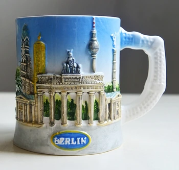 Berlín, Nemecko Keramické Vody Poháre Mlieka Poháre World Travel Suvenírov Hrnčeky Home Office Drinkware Kreatívny Darček
