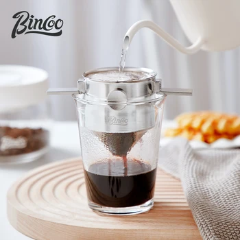 Bincoo Prenosný Skladací Kávy Filter Z Nerezovej Ocele Easy Clean Opakovane Lievik Bezpapierové Zalejeme Držiteľ Kávy Dripper Obrázok 2