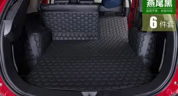 Black 6 Ks Nákladu Líniové Kufri Mat Pre 5 Miest Mitsubishi Outlander 2016 Koberec Interiéru Podlahové Rohože Kožený Pásik Auto-Styling Obrázok 2