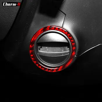 Carbon Fiber Kľúčový Otvor Krúžok Trim na BMW E60 5 Série 2005-2010