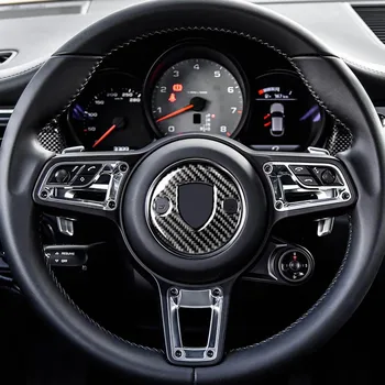 Carbon Fiber Volant Nálepku Krytu Výbava Pre Porsche Macan 2014-2019 Interiéru Vozidla Styling Obrázok 2