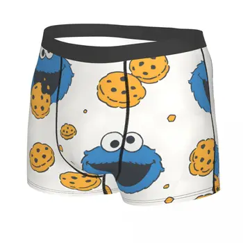 Cookie Monster C Je Pre Cookie Mužov Boxer Nohavičky Spodky Sesame Street 80s TV Seriál Vysoko Priedušná Narodeninám Obrázok 2