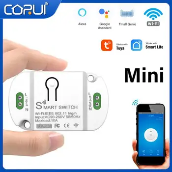 CORUI Tuya Wifi Smart Switch Modul 10/16A Bezdrôtový Automatizácie Prepínač Casa Inteligente Kompatibilný S Ifttt Tuya Alexa Google