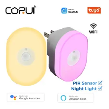 CORUI WIFI Tuya Smart Infračervené Ľudské Telo Snímanie Smart Home Nočné Svetlo PIR Snímač Pohybu, Podpora Smart Život Alexa Domovská stránka Google