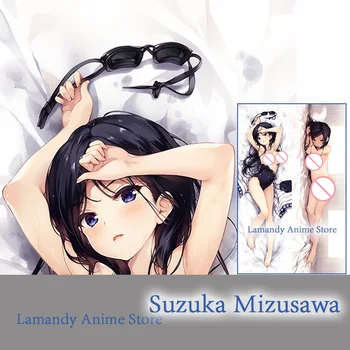 Dakimakura Anime Suzuka Mizusawa Dekoltu Pôvodného Black Legwear Obojstranná Tlač Obliečka Na Vankúš Životnej Veľkosti Tela Vankúš