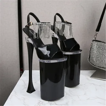 Dekoratívne vamp, vysokým podpätkom 26 cm, model pole tanec, nočný klub zobraziť topánky, letné sandále Obrázok 2