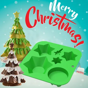 DIY Vianočné Tortu Film Biscuit Formy Vianočný Stromček Mousse Silikónové pečící Formy Tortu Nástroje na Nový Rok Vianočné Dekorácie