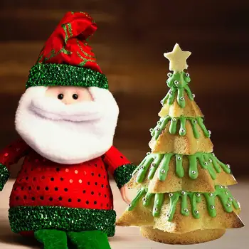 DIY Vianočné Tortu Film Biscuit Formy Vianočný Stromček Mousse Silikónové pečící Formy Tortu Nástroje na Nový Rok Vianočné Dekorácie Obrázok 2