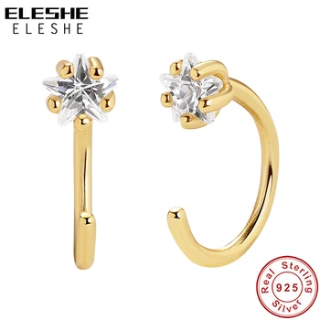 ELESHE Nový Dizajn Zirkón Crystal Star Obruče Náušnice s 18K Zlatom Huggie Náušnice pre Ženy, Jemné Šperky Brincos 2021