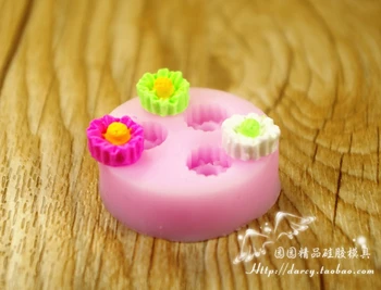 F042 Malý Kvet Silikónové Fondant Formy Gum Pasta Cake Zdobenie torty vňaťou Plesne Obrázok 2