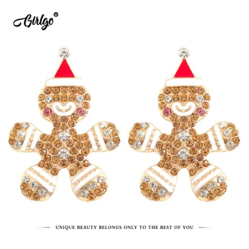 Girlgo Vianočné Snehuliak Náušnice pre Ženy, Luxusné Dovolenky Drahokamu Korálkový Náhrdelník Vyhlásenie Náušnice Svadobné Šperky