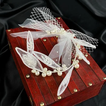 Guľôčky Pearl Luk Hairband Dekorácie, Svadobné Svadobné Šaty, Svadobné Doplnky, svadobné pokrývku hlavy