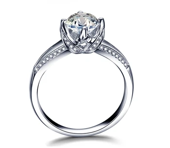 Hainon 1.5 Carat AAA zirkón Snubné prstene pre dámu, Strieborná Farba Šperky krúžok Elegantné ročníka Zapojenie Prst Prstene Pre Ženy Obrázok 2